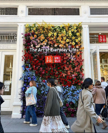 Image of 1/2" White Lettering made for Uniqlo USA's Art of Everyday Life Display in SoHo