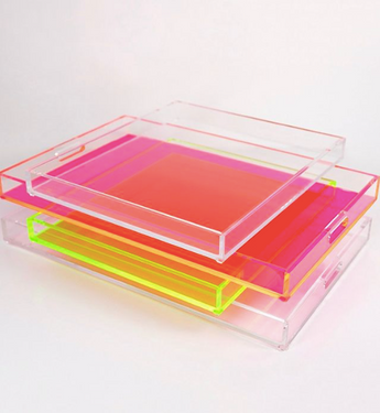 Fluorescent bases for trays