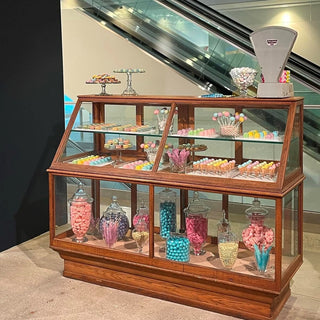 Acrylic trays displaying food