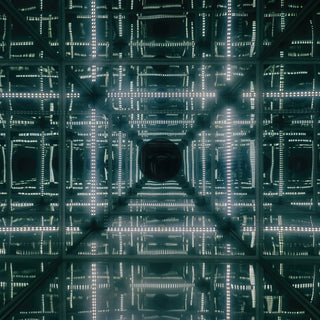 Infinity mirror with LED lights
