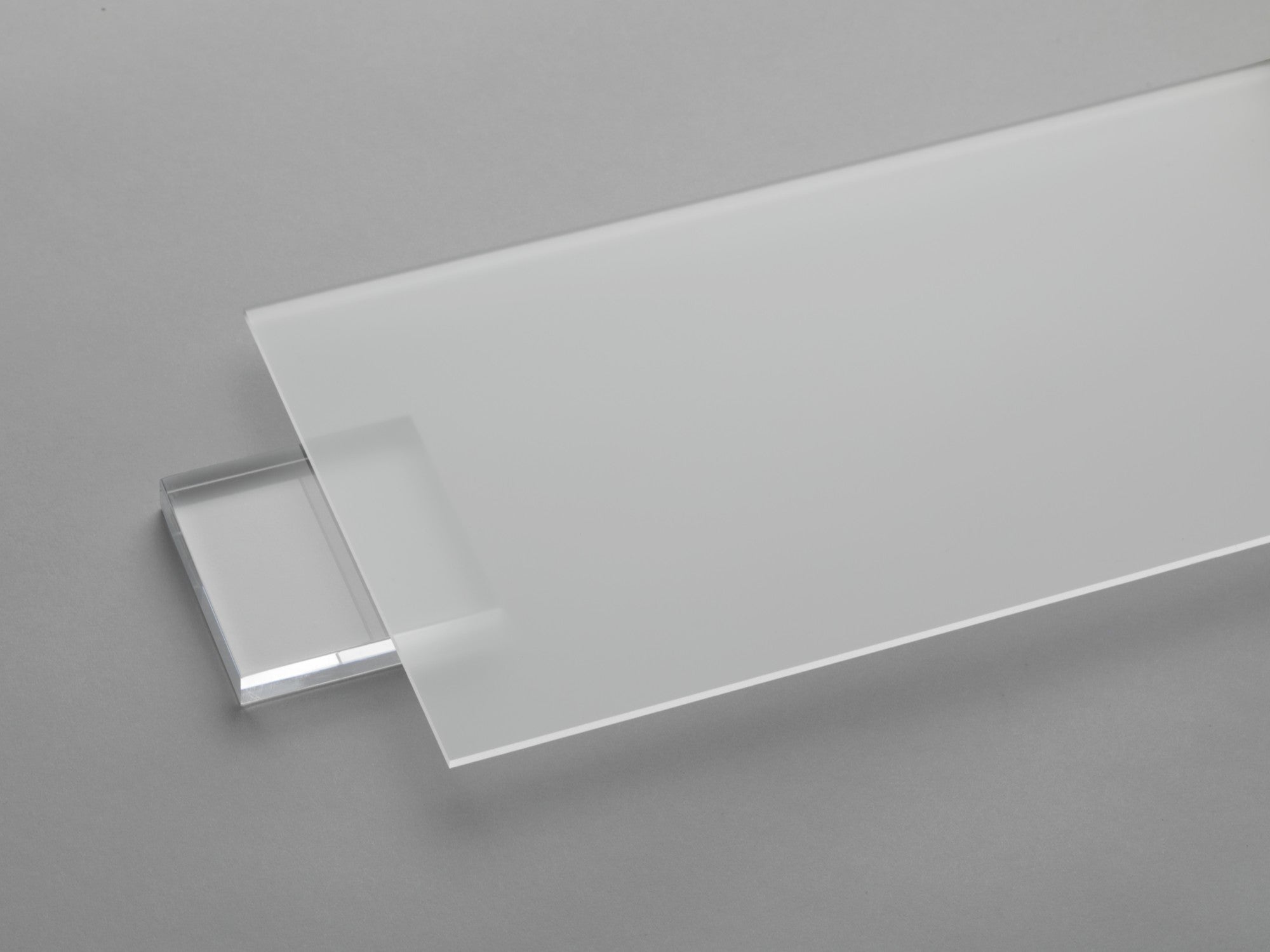 Matte both side clear acrylic sheet, color code DP9 on white background